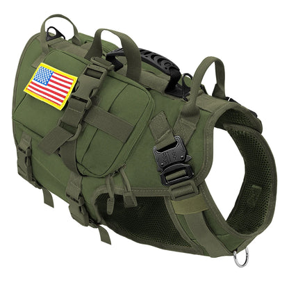 Tactical Dog Harness Military No Pull Pet Harness Vest For Medium Large Dogs Training Hiking Molle Dog Harness With Pouches