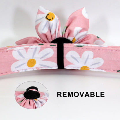 Persoalized Dog Collar Flower Printed Nylon Dog ID Collars Free Engraved Nameplate For Small Medium Large Dogs Chihuahua Pug