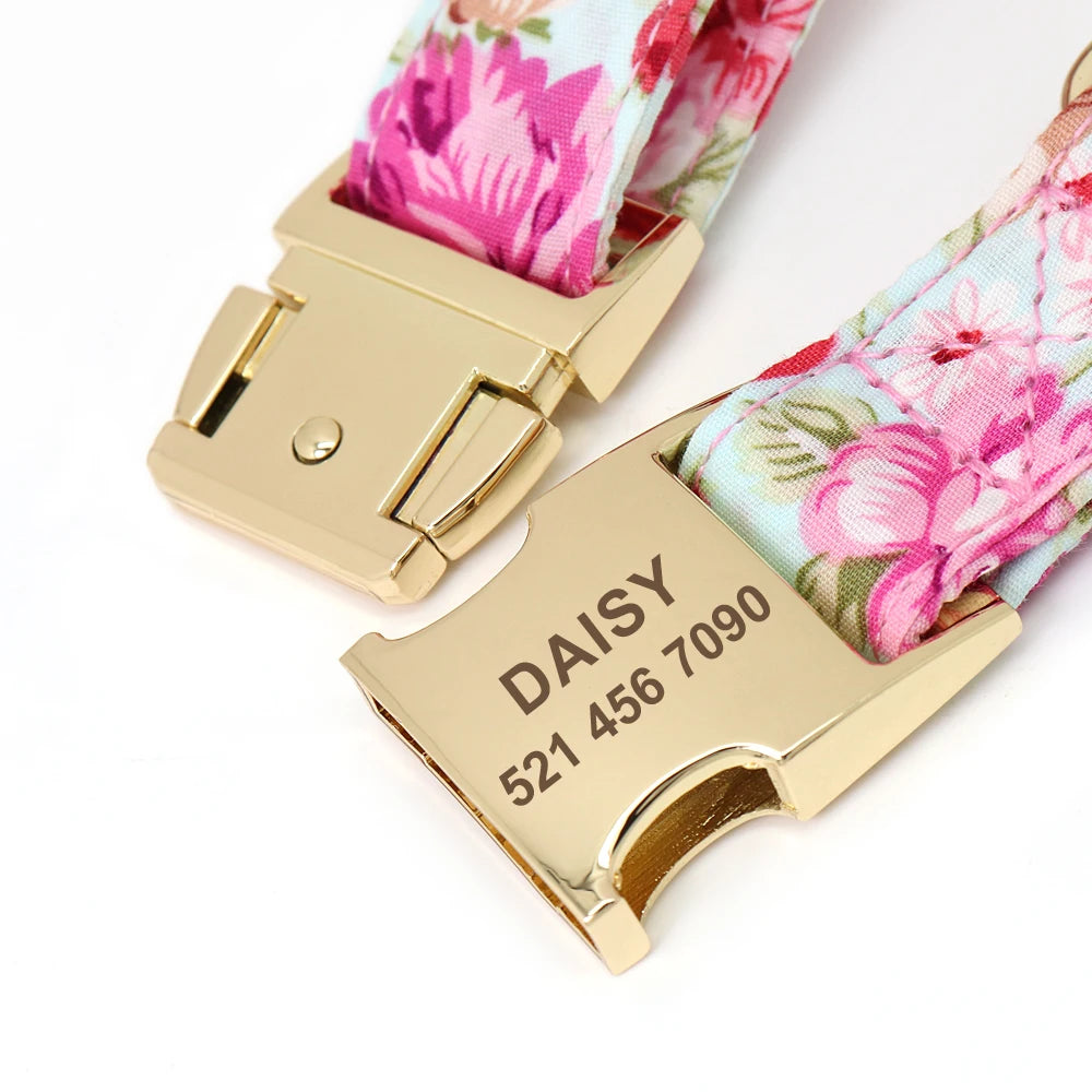 Personalized Dog Accessories Collar Nylon Printed Pet Puppy Collar Dog ID Collars Free Engraved ID for Small Medium Large Dogs
