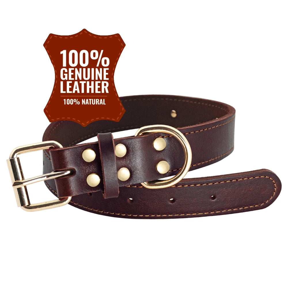 Custom Dog Collar Leather Dog Tag Collars Engraved Pet ID Tag Collars For Small Medium Large Dogs French Bulldog Pug Pitbull