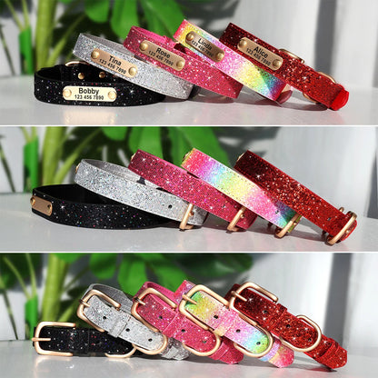 Personalized Dog Collar Bling Customized Anti-lost Pet ID Collar Adjustable Pet Necklace With Engraved Tag For Small Medium Dogs