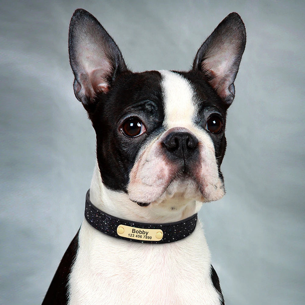 Personalized Dog Collar Bling Customized Anti-lost Pet ID Collar Adjustable Pet Necklace With Engraved Tag For Small Medium Dogs