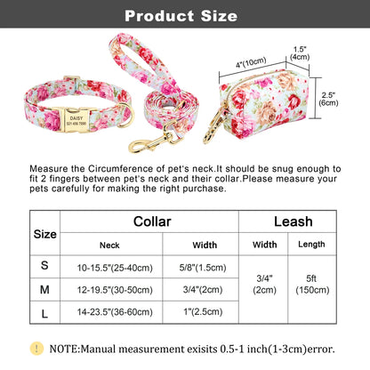 Personalized Custom Dog Collar Leash Set Printed Engraved IDTag Collar Pet Treat Bag Pouch Snack Bag For Small Medium Large Dogs