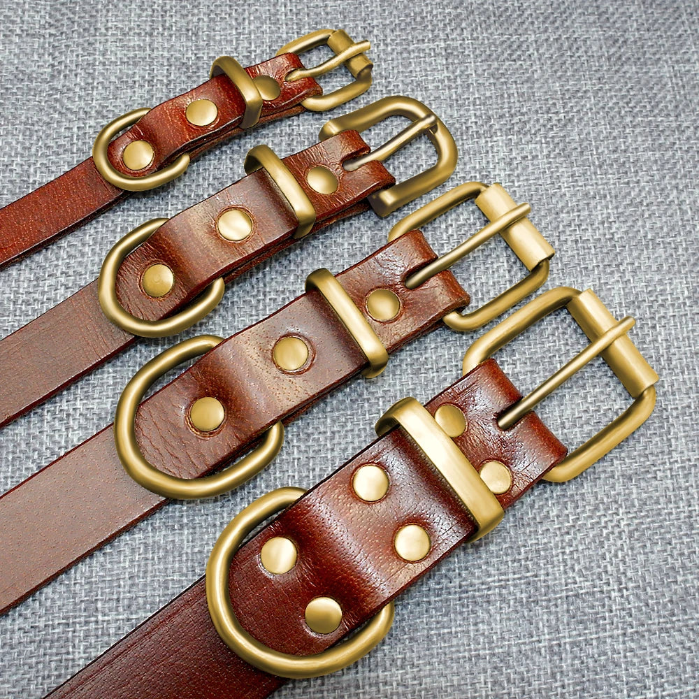 Custom Dog Collar Leather Dog Tag Collars Engraved Pet ID Tag Collars For Small Medium Large Dogs French Bulldog Pug Pitbull