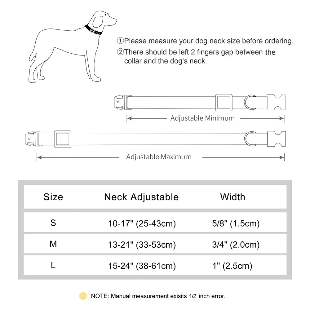 Custom Small Medium Large Pet Dog Collar Personalized Engraved Soft Pets Puppy ID Nameplate Collars For Pug French Bulldog S-L