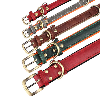Personalized Dog Collar Leash Custom PU Leather Dog Tag Collars Free Engraved Nameplate For Small Medium Large Dogs Pitbull