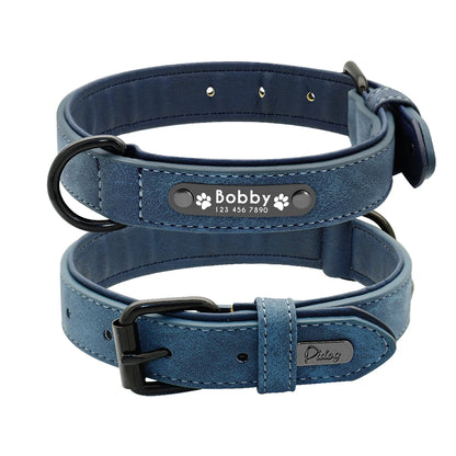 Personalized Dog Collar Leash Set Custom Leather Dog ID Collar Leash Lead For Small Medium Large Dogs Pitbull Bulldog Pugs