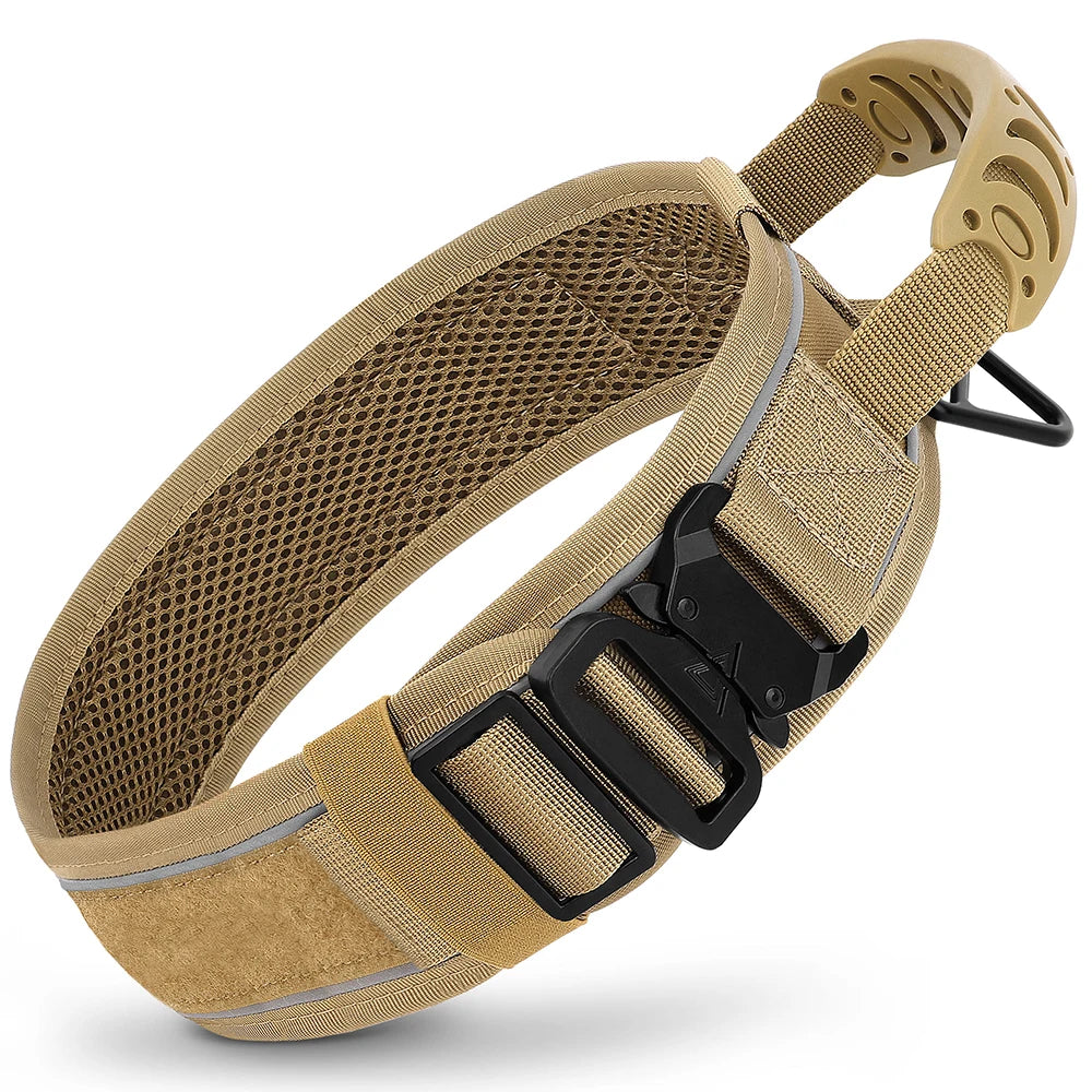 Durable Tactical Dog Collar Adjustable Nylon Military Dog Collar Leash For Medium Large Dogs German Shepherd Training Hunting