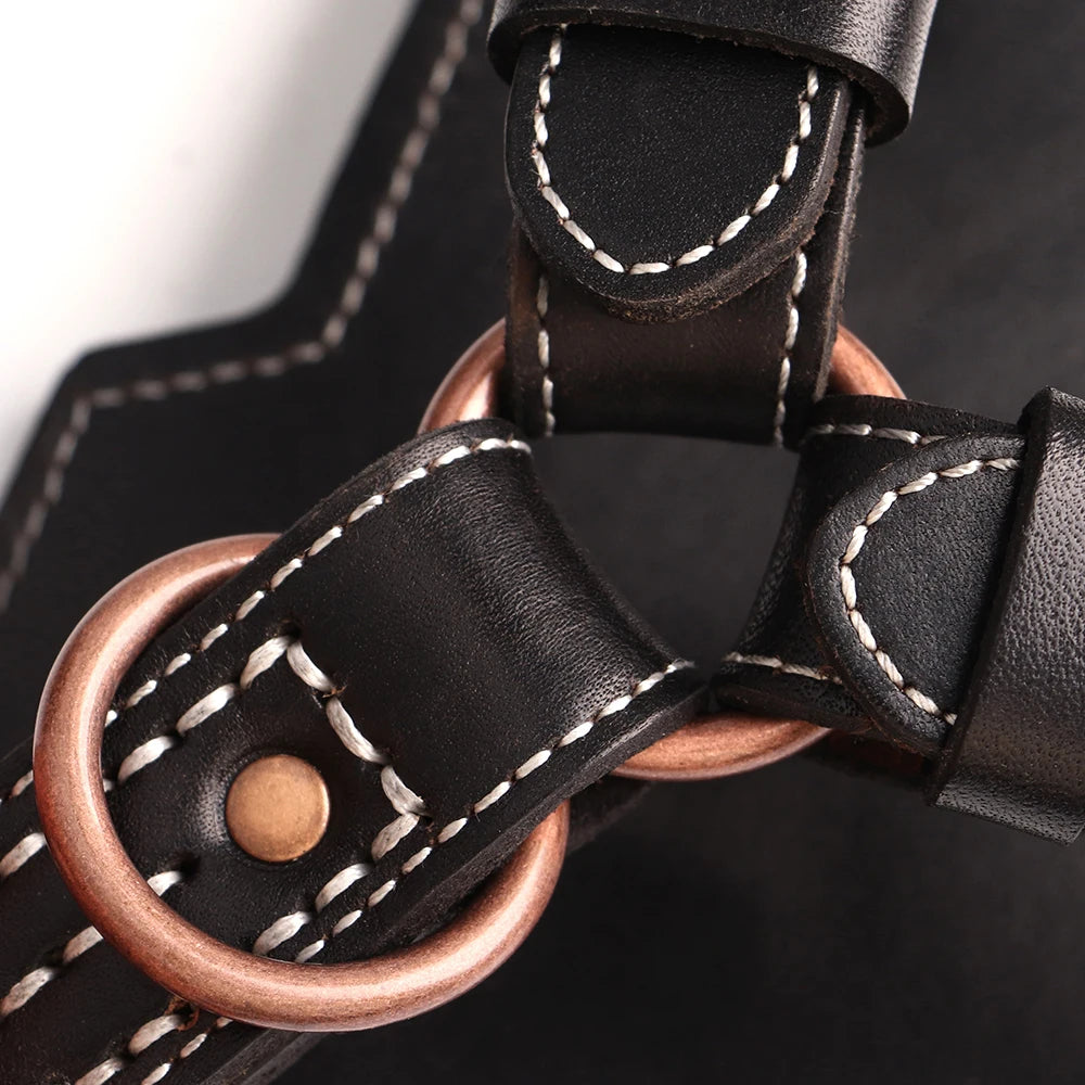 Real Leather Large Dog Harness Durable Pet Harness Genuine Leather Dog Vest Quick Control Harnesses for Big Dogs German Shepherd