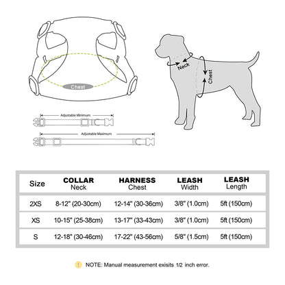 Small Dog Collar Harness Leash Set Cute Dog Collars With Bowknot Adjustable Pet Harnesses Vest for Small Medium Dogs Chihuahua