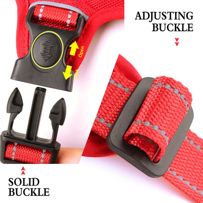 Reflective Dog Harness Vest Mesh Nylon Pet Vest No Pull Adjustable Harness for Small Medium Large Dogs With Handle Pitbull Pug