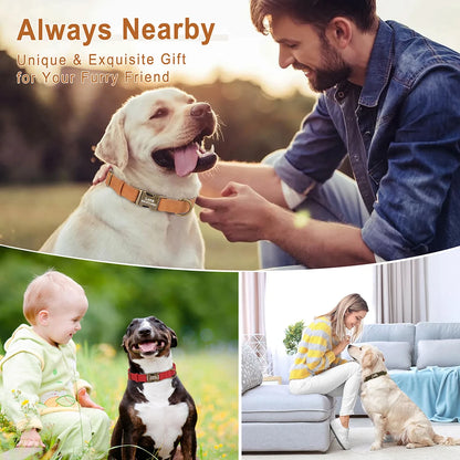 Personalized Anti-lost Dog Collar Custom Dog ID Tag Collars Soft PU Leather Pet Collars Free Engraved Metal Buckle For Bulldog