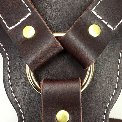 Durable Large Dog Harness Genuine Leather Dog Vest Harnesses Adjustable Quick Control With Handle Pet Supplies For Labrador
