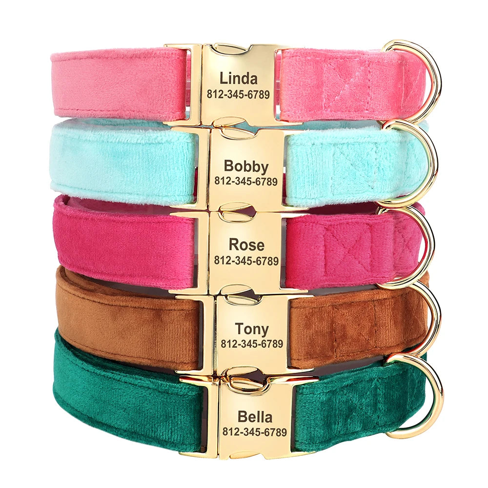 Custom Small Medium Large Pet Dog Collar Personalized Engraved Soft Pets Puppy ID Nameplate Collars For Pug French Bulldog S-L