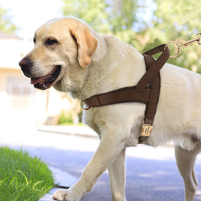 Personalized Large Dog Harness Adjustable Engraved Mesh Leather Pet Harness Vest For Small Medium Large Dogs Pet Supplies XS-XL