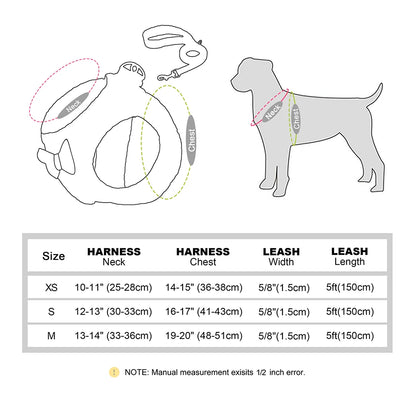 Winter Warm Dog Harness Leash Set Soft Fleece Pet Harness Vest With Cute Bowtie for Small Medium Dogs Chihuahua Walking Belt