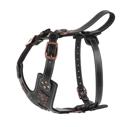 Real Leather Large Dog Harness Durable Pet Harness Genuine Leather Dog Vest Quick Control Harnesses for Big Dogs German Shepherd