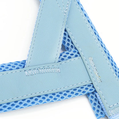 Personalized Large Dog Harness Adjustable Engraved Mesh Leather Pet Harness Vest For Small Medium Large Dogs Pet Supplies XS-XL