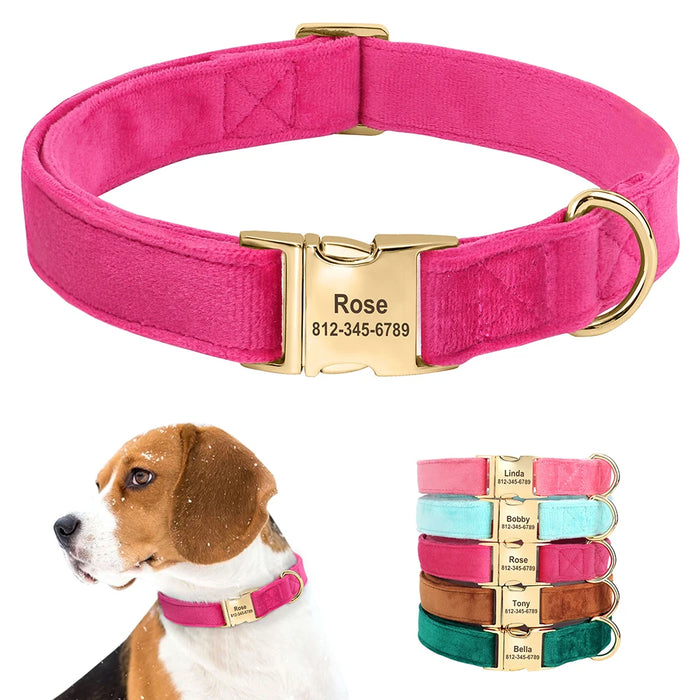 Custom Small Medium Large Pet Dog Collar Personalized Engraved Soft Pets Puppy ID Nameplate Collars For Pug French Bulldog S-L