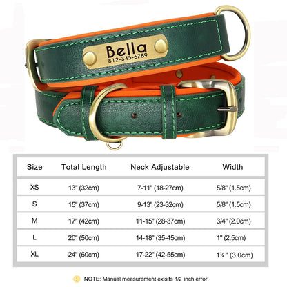Custom Leather Dog Collar Personalized Collars with Free Engraved Nameplate for Small Medium Large Dogs Pitbull Labrador XS-XXL