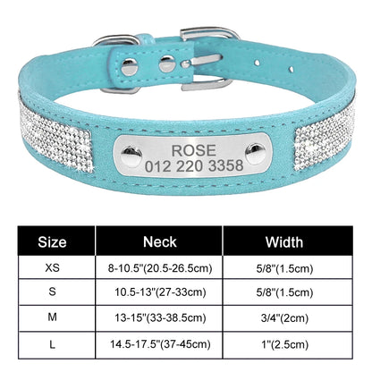 Personalized Dog Collar Bling Customized Anti-lost Pet ID Collar Adjustable Pet Necklace With Engraved Tag For Small Medium Dogs