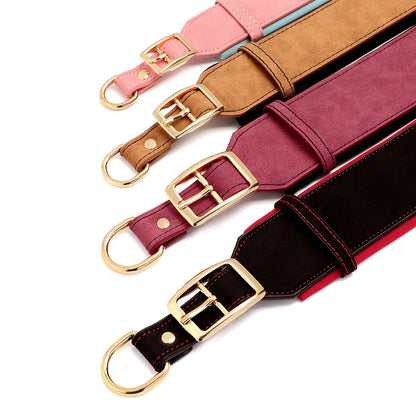 Customized Engraved Dog Collar Wide Leather Dog Collar Large Soft Padded Pet Dog Collars For Medium Large Dogs Free Engraving